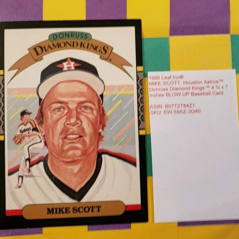 1986 Leaf Inc® MIKE SCOTT, Houston Astros™ Donruss Diamond Kings™ 4 ¾ x 7 inches